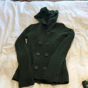 Allison Brittney button up sweater with hood